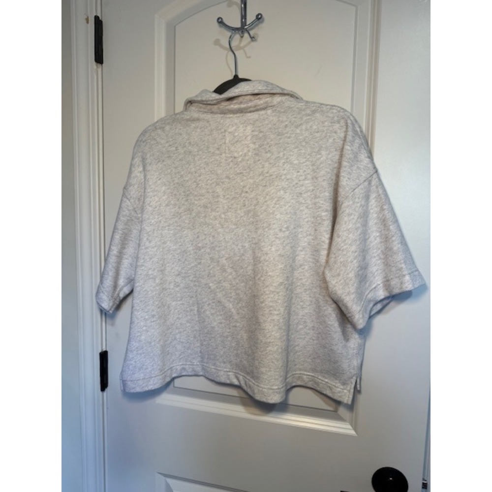 Aerie Oversized Waffle Knit Collared Pullover Top Blue Size Small - Picture 4 of 5